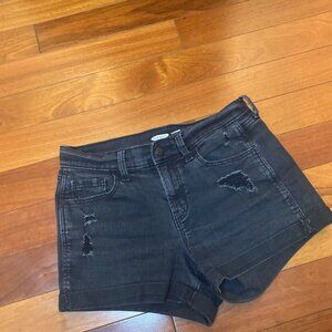 Black Denim Shorts size 2 Old Navy
